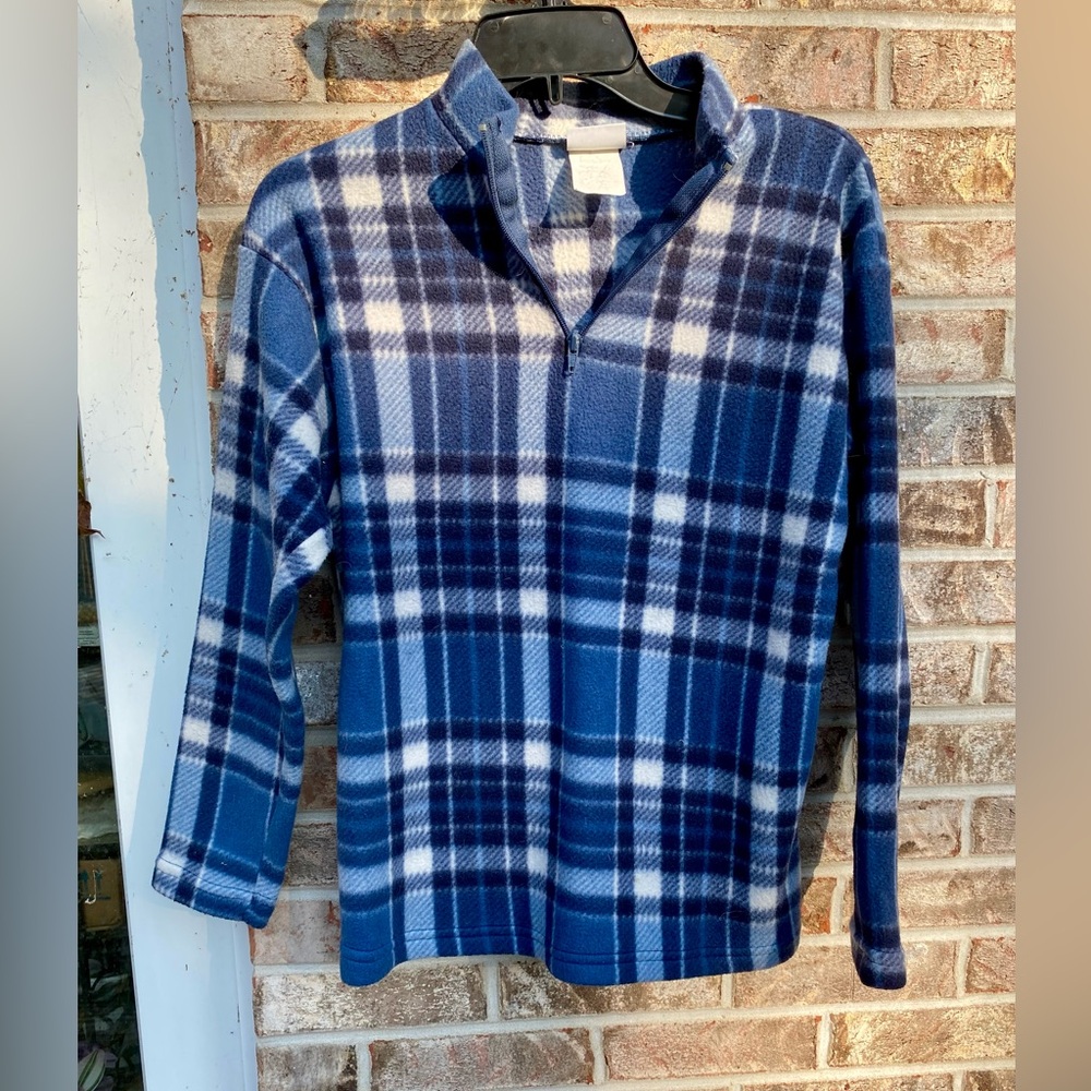 True Y2K Boys/Kids Blue PlaidSoft Furry Zipup Sweatshirt